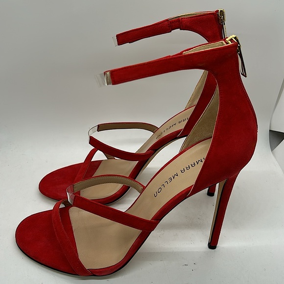 Tamara Mellon Sexy Red Suede Stiletto Heels Sandals Shoes **Size 41/US 11**🔥🔥 - Picture 4 of 9